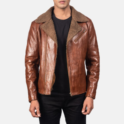Brown Shearling Leather Jacket